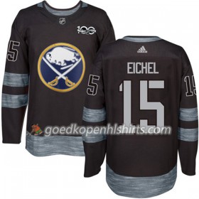 Buffalo Sabres Jack Eichel 15 1917-2017 100th Anniversary Adidas Zwart Authentic Shirt - Mannen